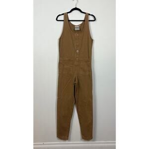 Jungmaven Denim Brown Button Front Jumpsuit Small